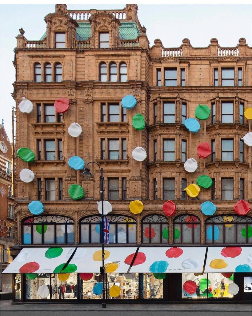 Love this Yayoi Kusama sculpture on the facade of the Louis